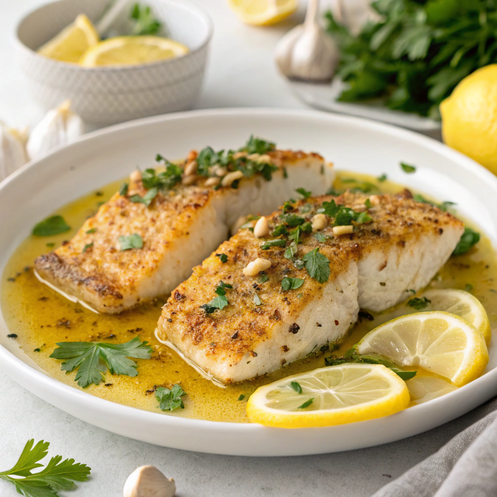 lemon-garlic-butter-fish-fillets-recipe-with-sauce