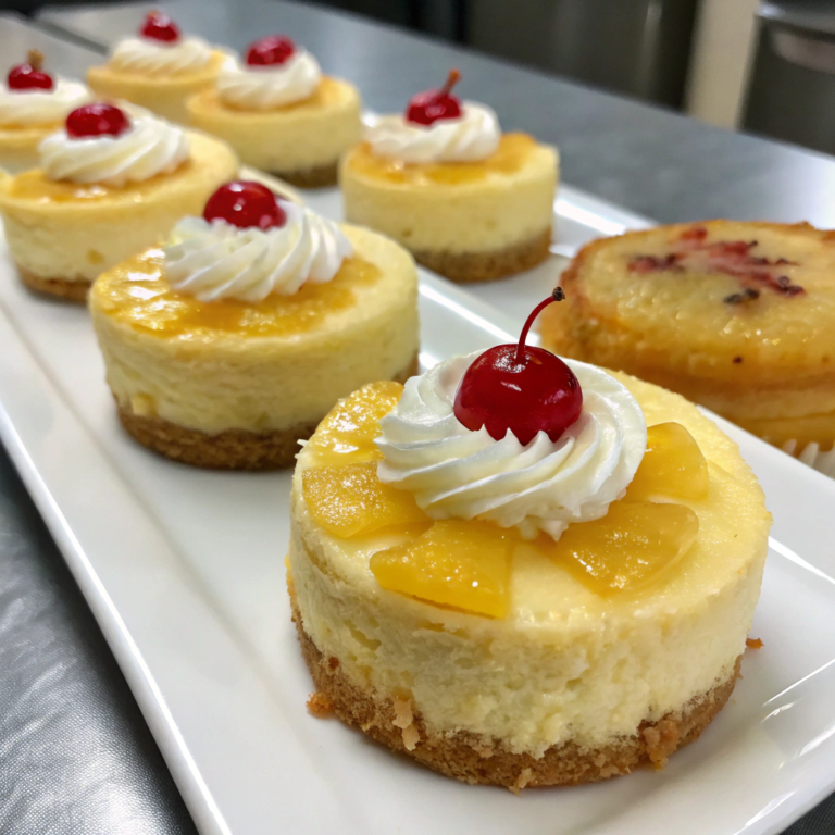 Mini Pineapple Upside-Down Cheesecakes – A Tropical Delight!