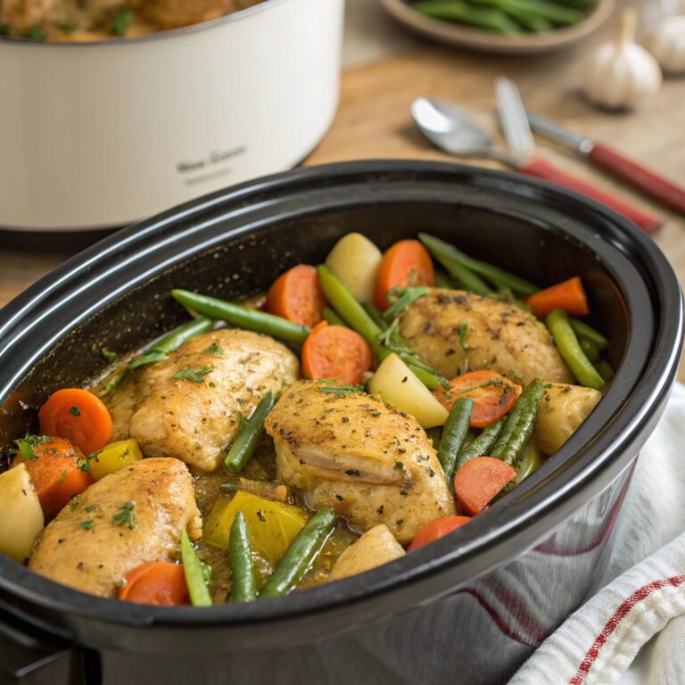 Slow Cooker Garlic Herb Chicken & Vegetables – The Easiest Healthy Meal!